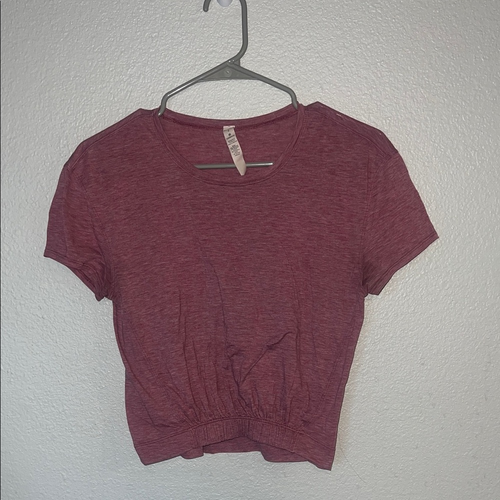 Lululemon Red Marl Short Sleeve Top